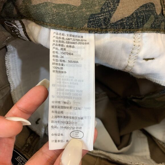 Abercrombie & Fitch Annie High Rise Pant 24 Camo Ankle Straight Tuxedo Stripe - Picture 8 of 11